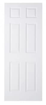 Wickes Woburn Internal White Primed Grained 6 Panel Moulded Door - 2040 x 626 mm