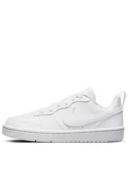 Nike Older Boys Court Borough Low Recraft Trainers, White, Size 4 Older