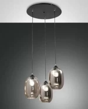 Infinity Cluster Pendant Ceiling Light Transparent Grey Glass, E27