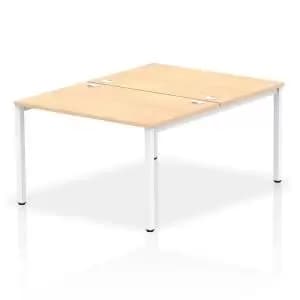 Impulse Bench B2B 2 Person 1200 White Frame Office Bench Desk Maple