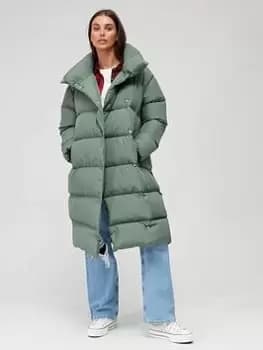 Superdry Studios Duvet Coat - Green, Size 10, Women
