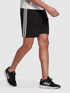 adidas Plus Size 3 Stripe Sweat Short, Black/White, Size 4XL, Men