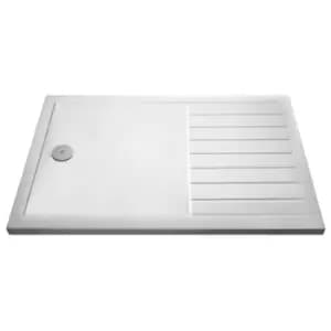 1600 x 800mm Low Profile Rectangular Walk In Shower Tray with Drying Area - Purity