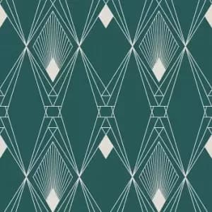 Next Deco Geometric Teal Wallpaper