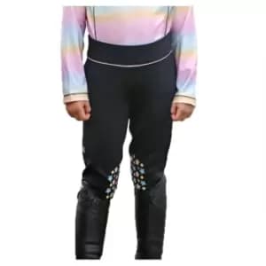 Little Rider Girls Dazzling Dream Horse Riding Tights (5-6 Years) (Navy/Pastel) - Navy/Pastel