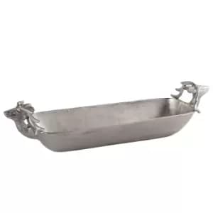 Farrah Collection Silver Large Deer Display Tray