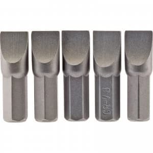 Draper Slotted Screwdriver Bit 8mm 25mm Pack of 5