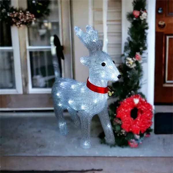 Light Up 39cm Christmas Reindeer Outdoor and Indoor with 40 LED Lights, Timer and Battery Operation ELV-762386