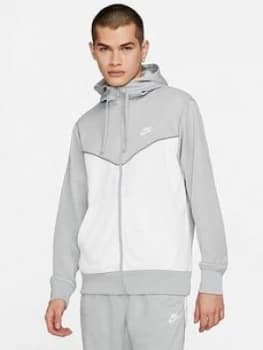 Nike Repeat Full Zip Hoodie - Grey/White