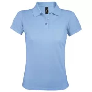 SOLs Womens/Ladies Prime Pique Polo Shirt (3XL) (Sky Blue)