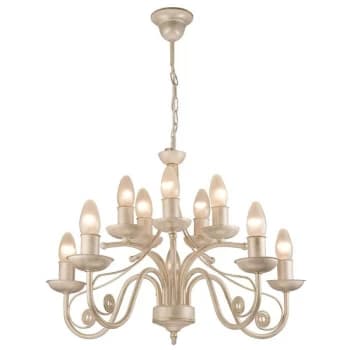 Lamkur Lighting - Donato Chandeliers With Fabric Shades, White, 10x E14
