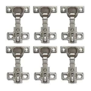 Nickel Effect Metal Concealed Hinge Pack of 6