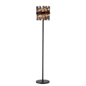 Lysander 8 Light G9, Floor Lamp, Satin Black, Smoke