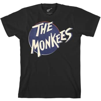 The Monkees - Retro Dot Logo Unisex Large T-Shirt - Black
