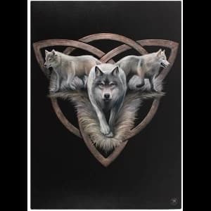 Large Wolf Trio Canvas Picture by Anne Stokes