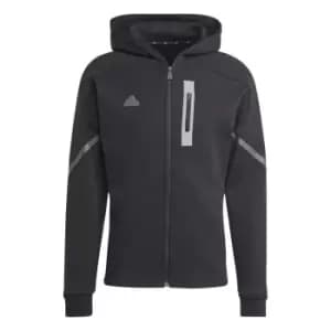 adidas GameDay Full Zip Hoodie Mens - Black