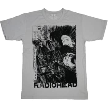 Radiohead - Scribble Unisex Large T-Shirt - Grey