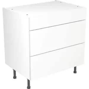 Kitchen Kit Flatpack Slab Kitchen Cabinet Base 3 Drawer Unit Ultra Matt 800mm in White MFC