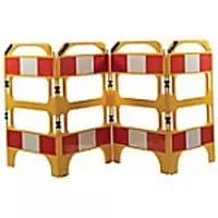 Road Safety Barrier Floor Standing Yellow 100 x 75 x 100cm Pack of 4