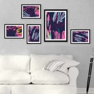 SET_020 Multicolor Decorative Framed Painting (5 Pieces)