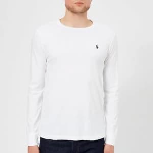 Polo Ralph Lauren Mens Long Sleeve Basic Cotton Top - White - L