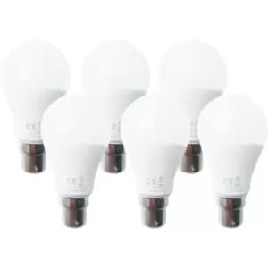 10W LED Ball Bulb B22 Daylight 6500K (Pack of 6)