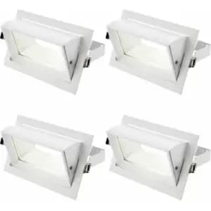 4 pack Fully Adjustable Ceiling Downlight - 35W Cool White LED - Matt White