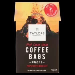 Taylors of Harrogate Hot Lava Java Coffee Bags 10 Enveloped Bags 75g