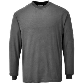 FR11GRRM - sz M Flame Resistant Anti-Static Long Sleeve T-Shirt - Grey - Portwest