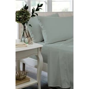 Catherine Lansfield Duck Egg Non-Iron Plain Dye Flat Sheet - Single