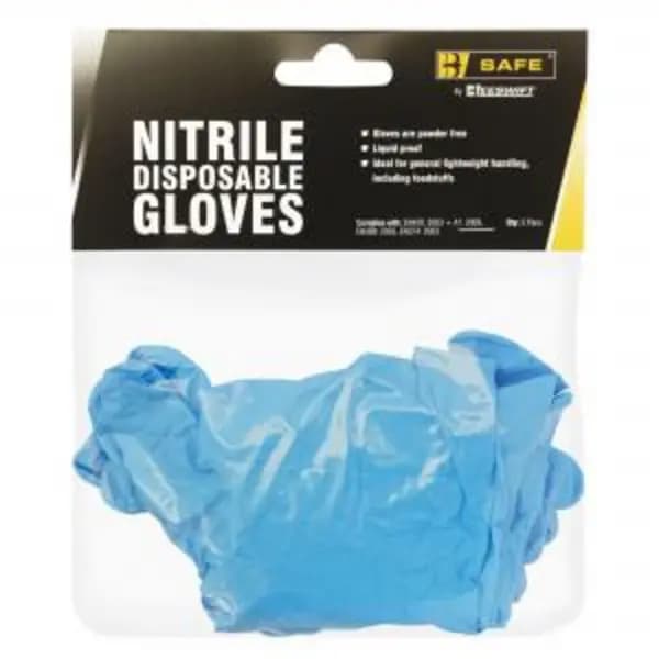 Beeswift B-Safe Nitrile Disposable Glove Pack Of 5 Pairs Blue L Pair