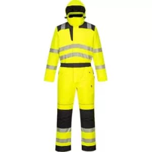Oxford Weave 300D Class 3 PW3 Hi Vis Winter Coverall Yellow / Black 3XL 31"
