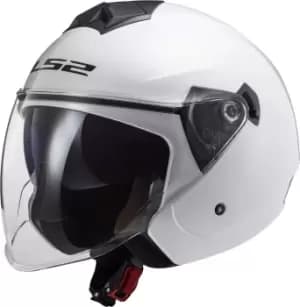 LS2 OF573 Twister II Solid Jet Helmet, white Size M white, Size M