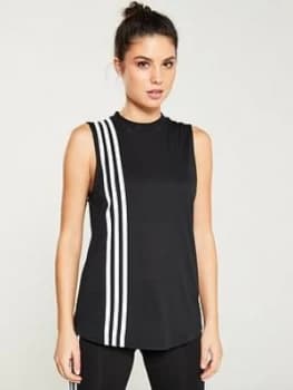 adidas Must Haves 3 Stripe Tank - Black, Size 2Xs, Women