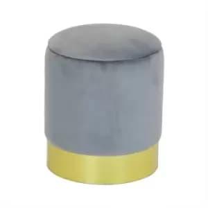 Velvet Storage Pouffe Grey