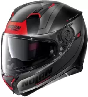 Nolan N87 Skilled N-Com Helmet, black-red, Size L, black-red, Size L