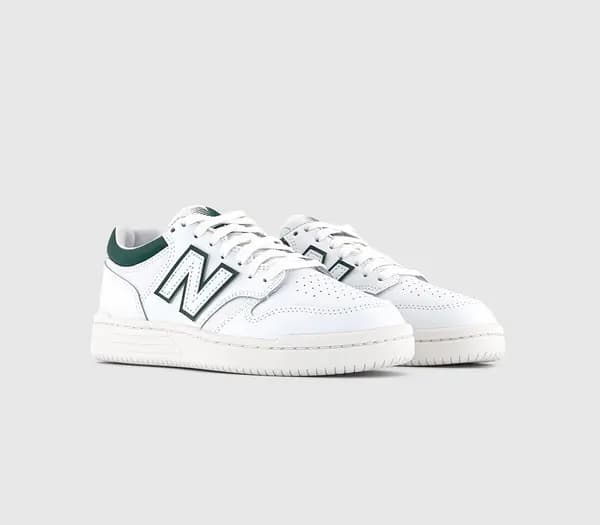 New Balance Bb480 Trainers White Green, 4