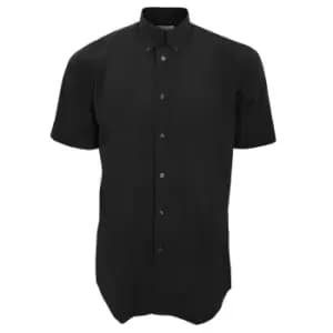 Kustom Kit Mens Workforce Short Sleeve Shirt / Mens Workwear Shirt (2XL) (Black)