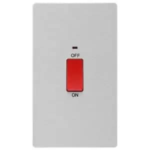 BG BG Evolve Brushed Steel Double Pole Switch with Power LED Indicator