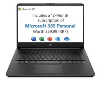 HP 14AMD 3020e 4GB 128GB FHD Laptop - Black