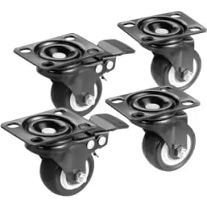 4x Heavy Duty Swivel Castor Wheels Trolley Furniture Caster Rubber 200kg 50mm