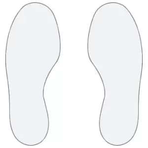 PVC floor markings, feet, 25 right / 25 left, pack of 50, white