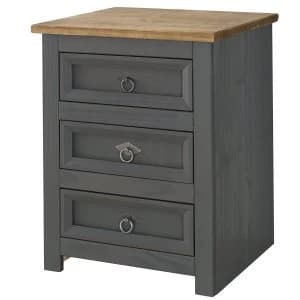 Halea 3 Drawer Bedside - Carbon