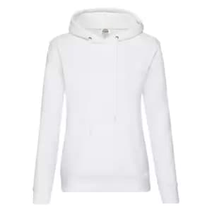 Fruit Of The Loom Ladies Lady Fit Hooded Sweatshirt / Hoodie (M) (White)