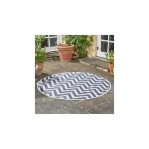 Marco Paul Round Alfresco Rug Mat Indoor Outdoor 180cm Water Resistant Hand-Tufted Patterned Home Garden Rug for Patio, Terrace, Hall, Kitchen,