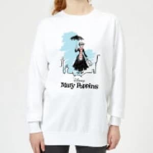 Mary Poppins Rooftop Landing Womens Christmas Sweatshirt - White - 3XL