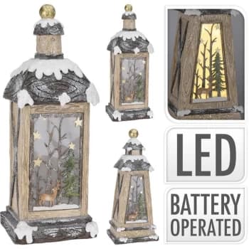 The Spirit Of Christmas Wooden Lantern 14 - Gold Asst