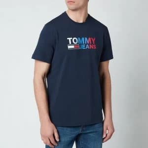 Tommy Jeans Mens Colour Corporation Logo T-Shirt - Twilight Navy - L