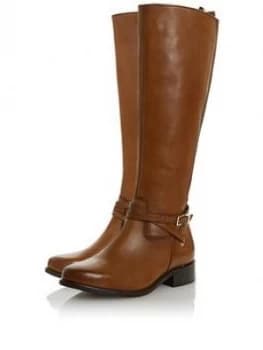 Dune London Dune London Wide Fit True Long Riding Boot, Tan Leather, Size 3, Women