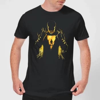 Shazam Lightning Silhouette Mens T-Shirt - Black - 3XL - Black
